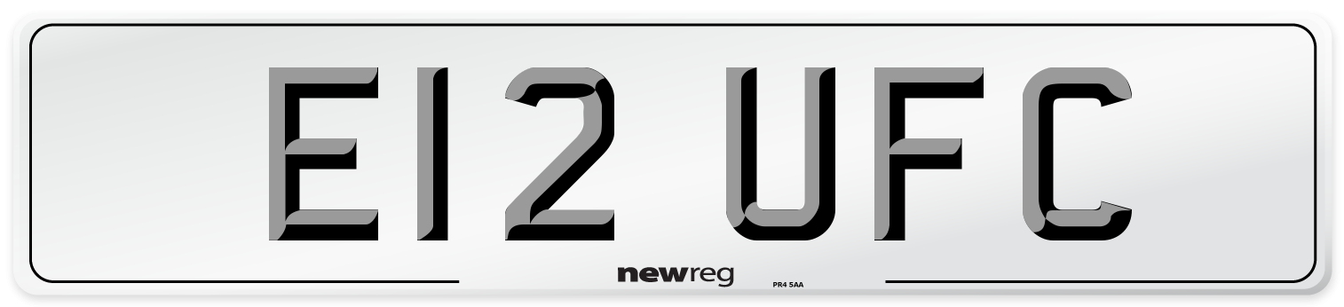 E12 UFC Number Plate from New Reg